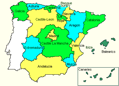 Regioner Spanien Karta | Karta 2020
